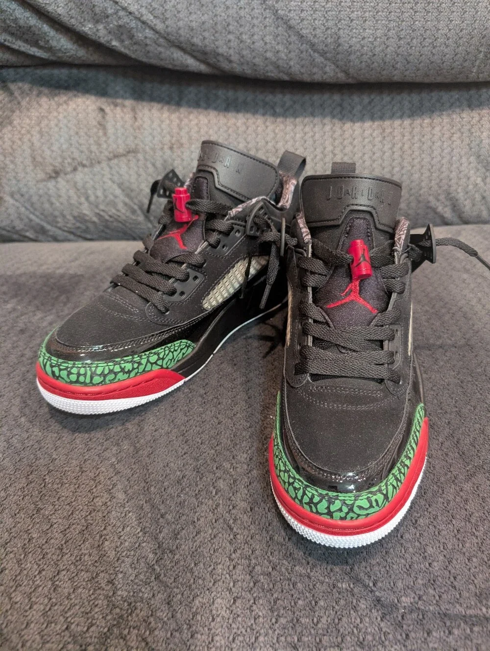 Jordan Spizike Low Sneakers Men NEW Black Red Green